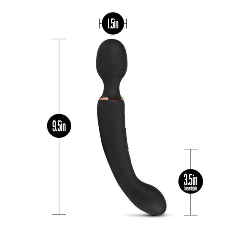 Lush Gia 2 in 1 Wand Vibrator- Black