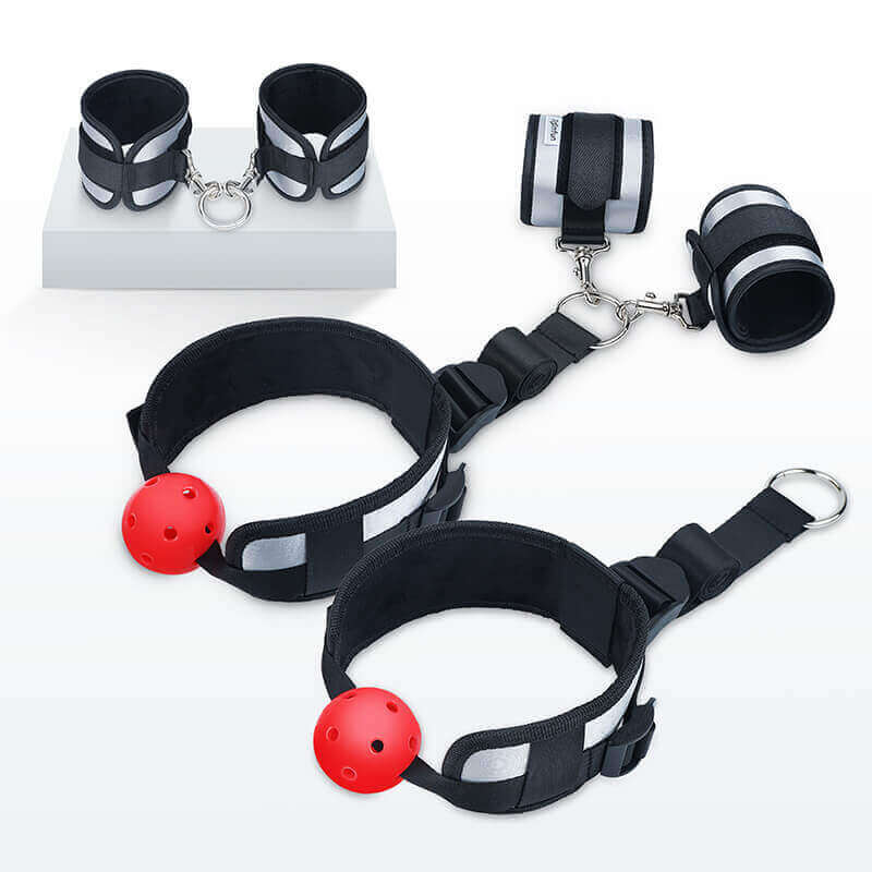 Roomfun Ball Gag and Wrist Restraint set