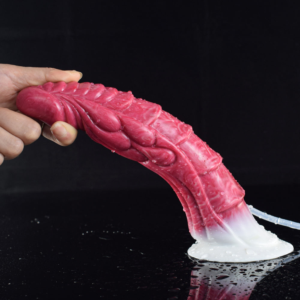 FAAK Ribbed Ejaculation Dildo With Spray Liquid