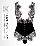 LYS Lace High Fashion Deep V Sling Design Sexy bodysuit