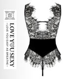 LYS Lace High Fashion Deep V Sling Design Sexy bodysuit