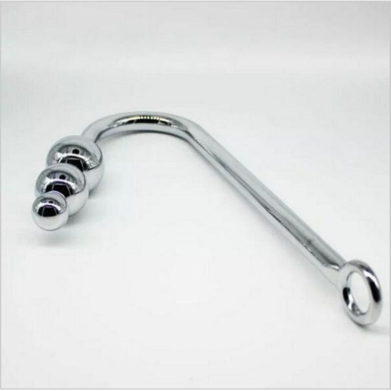 Black Emperor Stainless Steel Anal Beads Hook Anal Toy