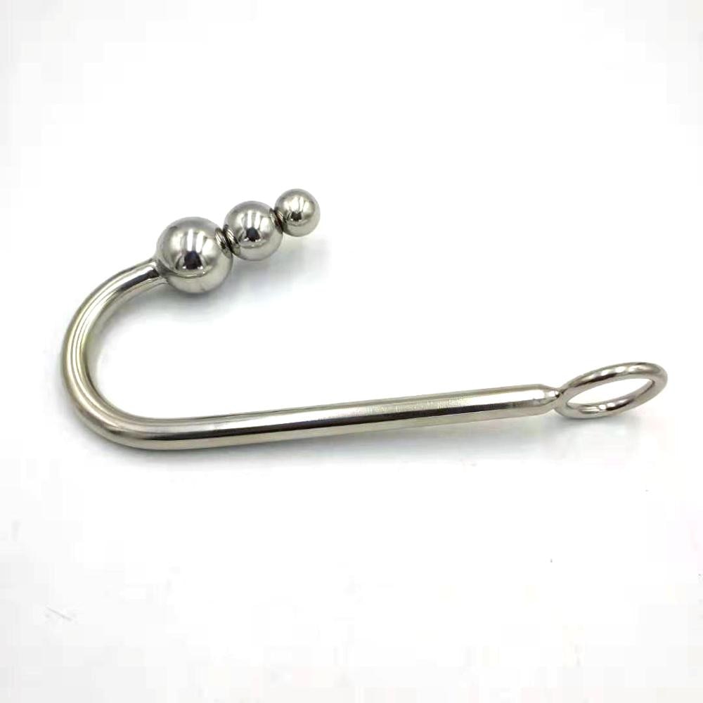 Black Emperor Stainless Steel Anal Beads Hook Anal Toy