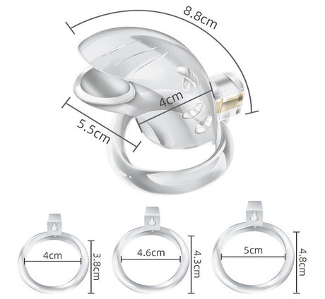 Mizzzee transparent male chastity cage