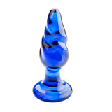 Honeysx Treasure blue double ball glass butt plug with roation