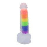 Honeysx J21 rainbow colored liquid silicone encapsulated dildo