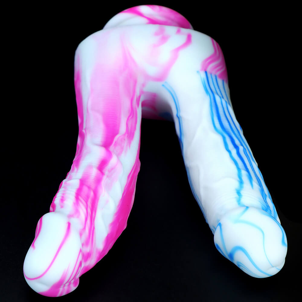 Honeysx double-headed colorful silicone dildo