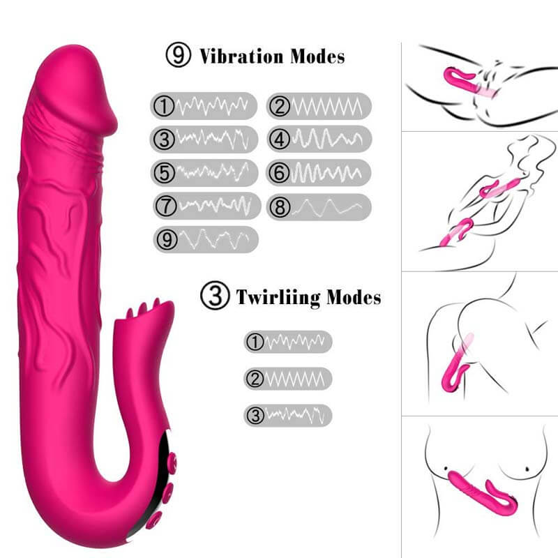 Secwell Double Stimulating Tongue Dildo Vibrator