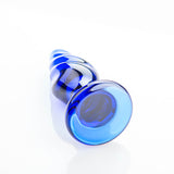 Honeysx Treasure blue double ball glass butt plug with roation