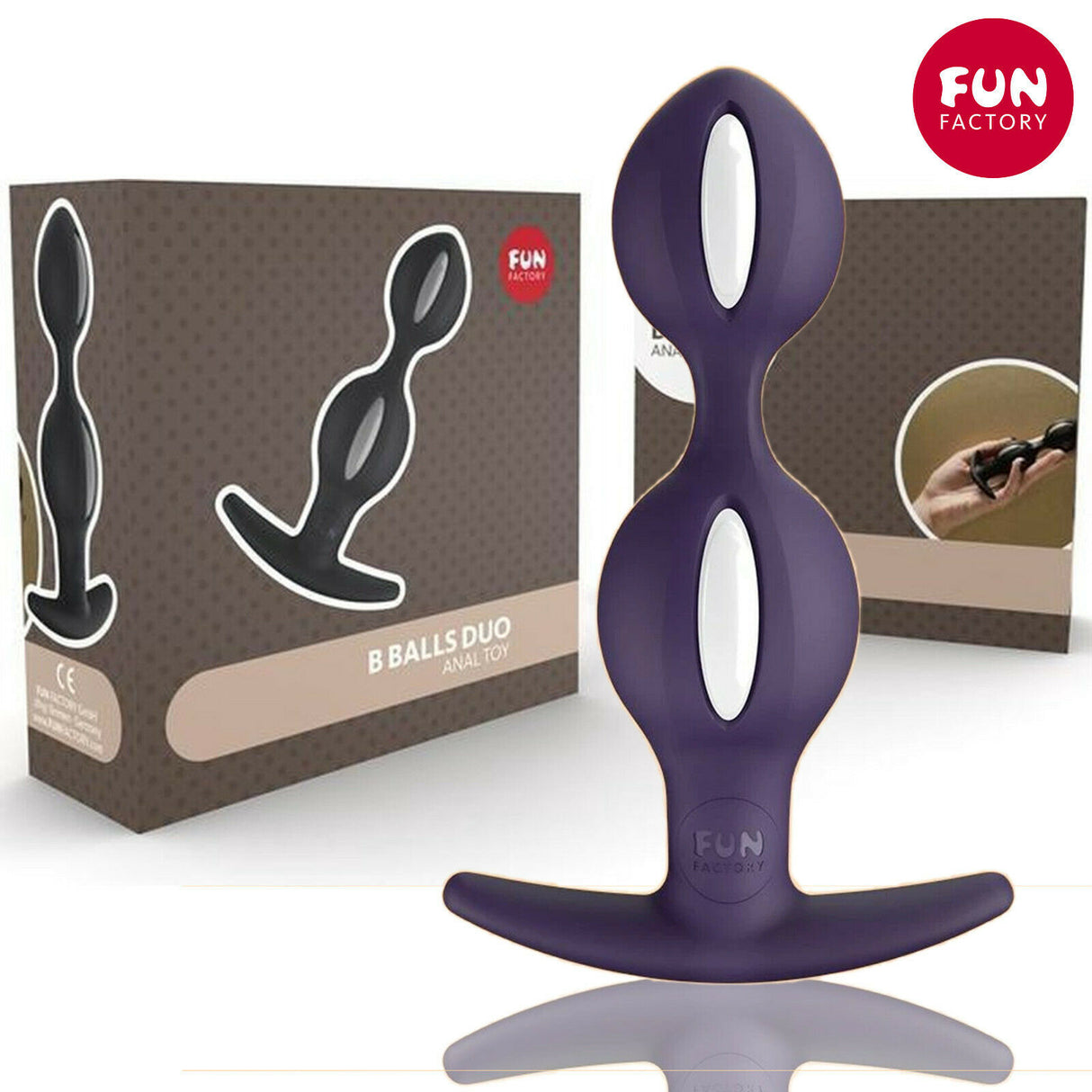 Fun Factory B Balls Duo Anal Butt Plug with Rotatin Motion Massager Tappo Anale